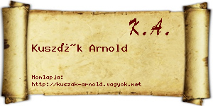 Kuszák Arnold névjegykártya