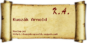 Kuszák Arnold névjegykártya