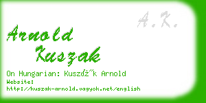 arnold kuszak business card